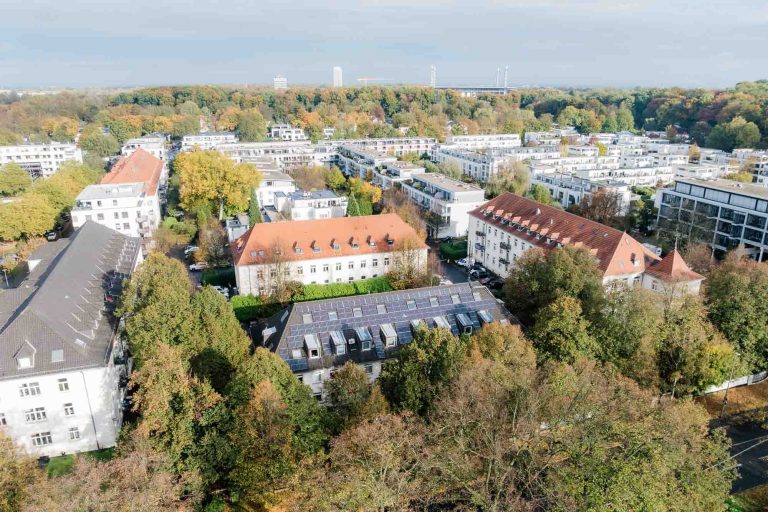 Blick aus der Luft auf die Kita in Junkersdorf